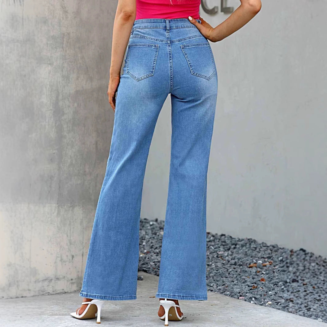 Womens Stylish Slim-fit Blue Jeans