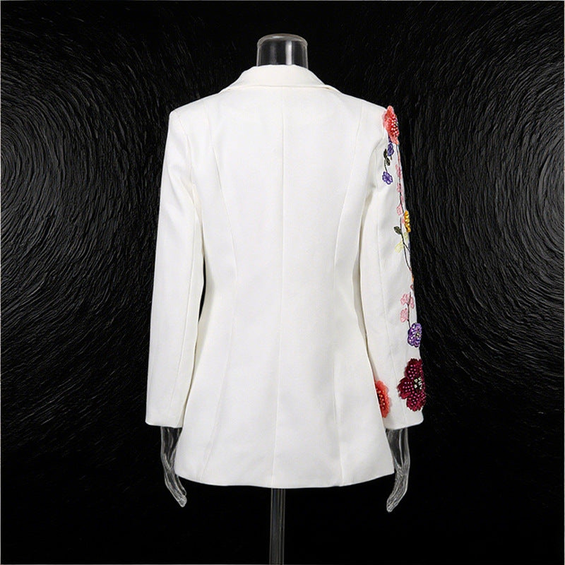 Elegant Womens Suit With 3D Floral Embroidery