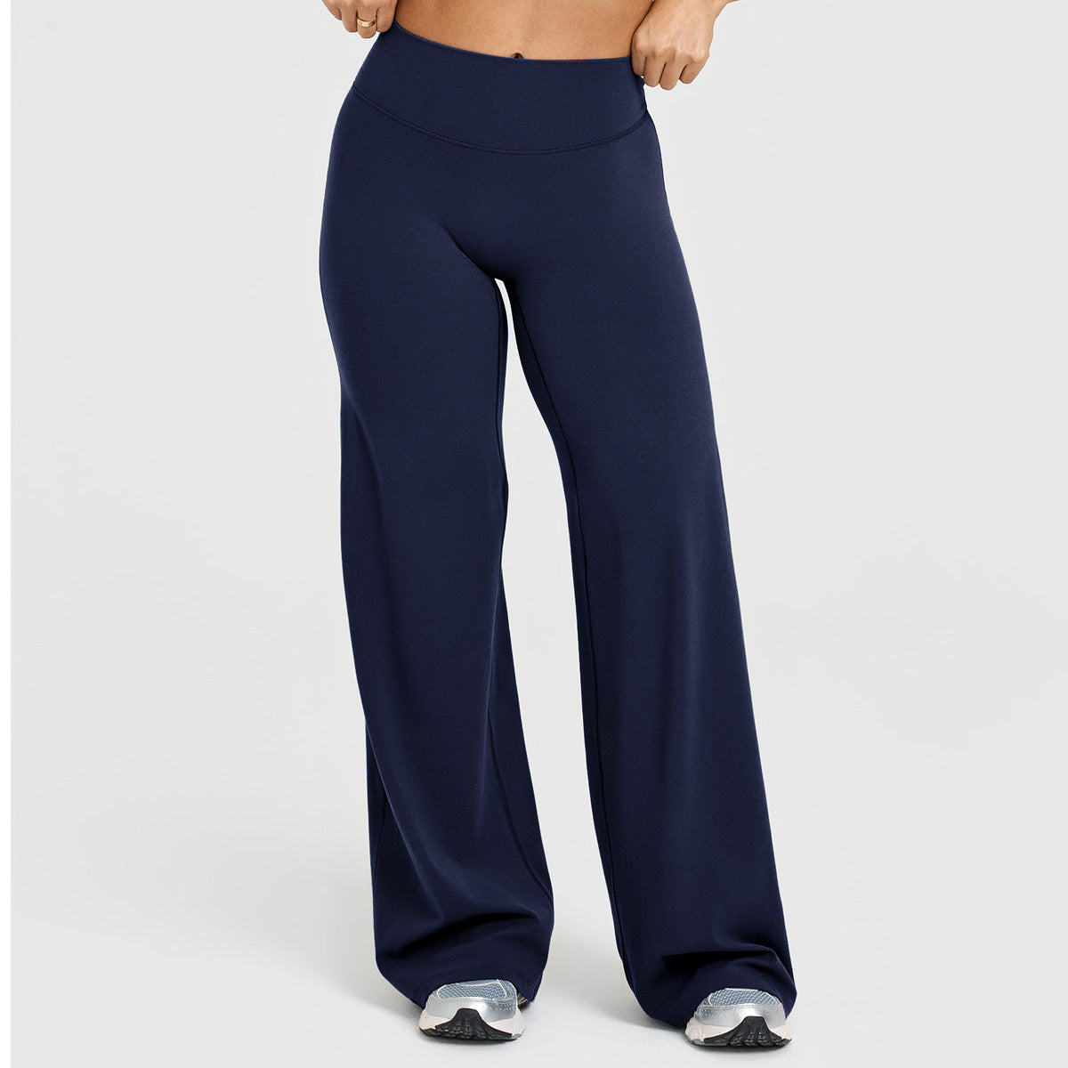 Loose Straight-leg Yoga Pants That Create A Slimming High-waisted Look