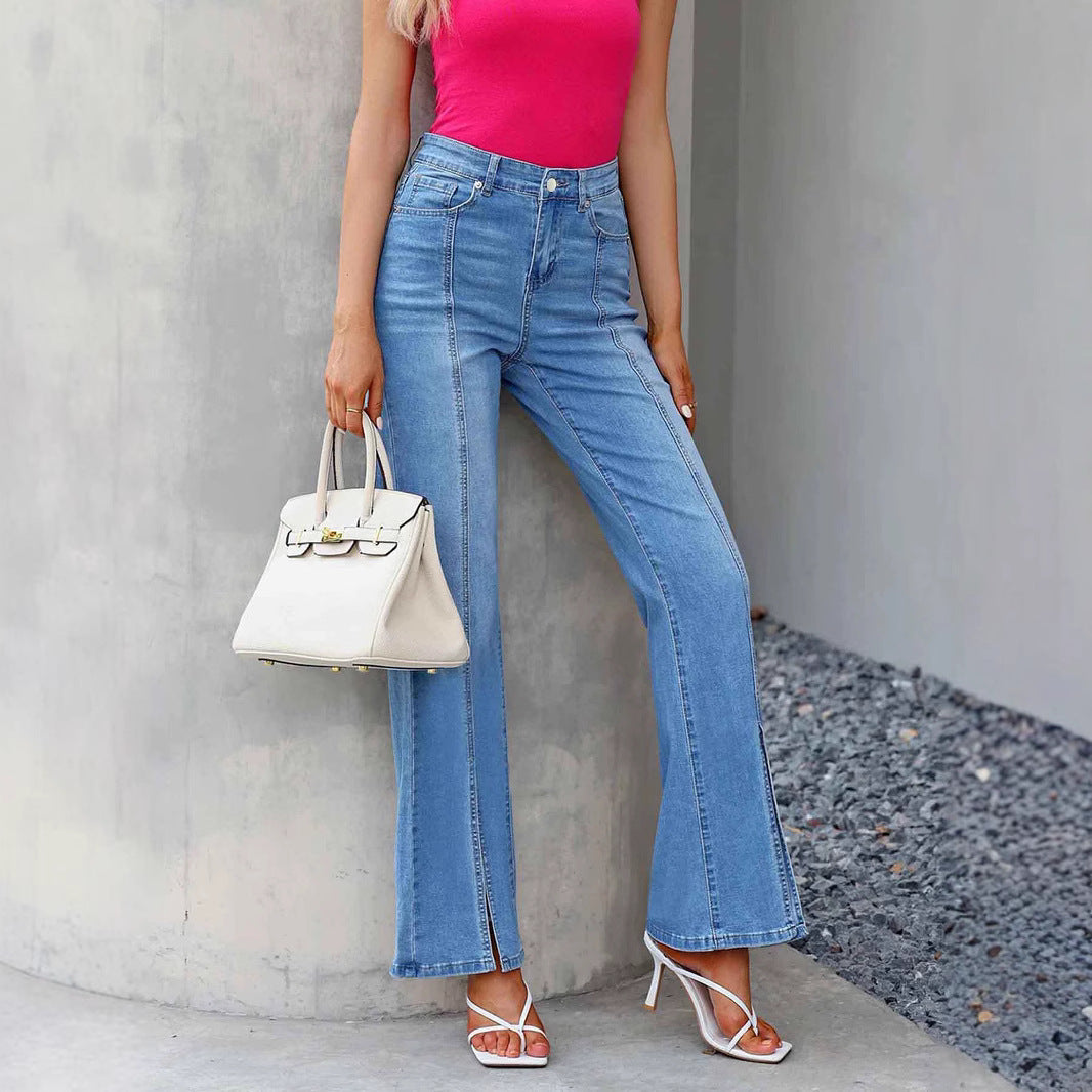 Womens Stylish Slim-fit Blue Jeans