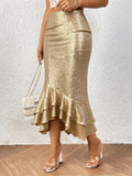 Womens Low-rise Shimmering Mermaid Skirt