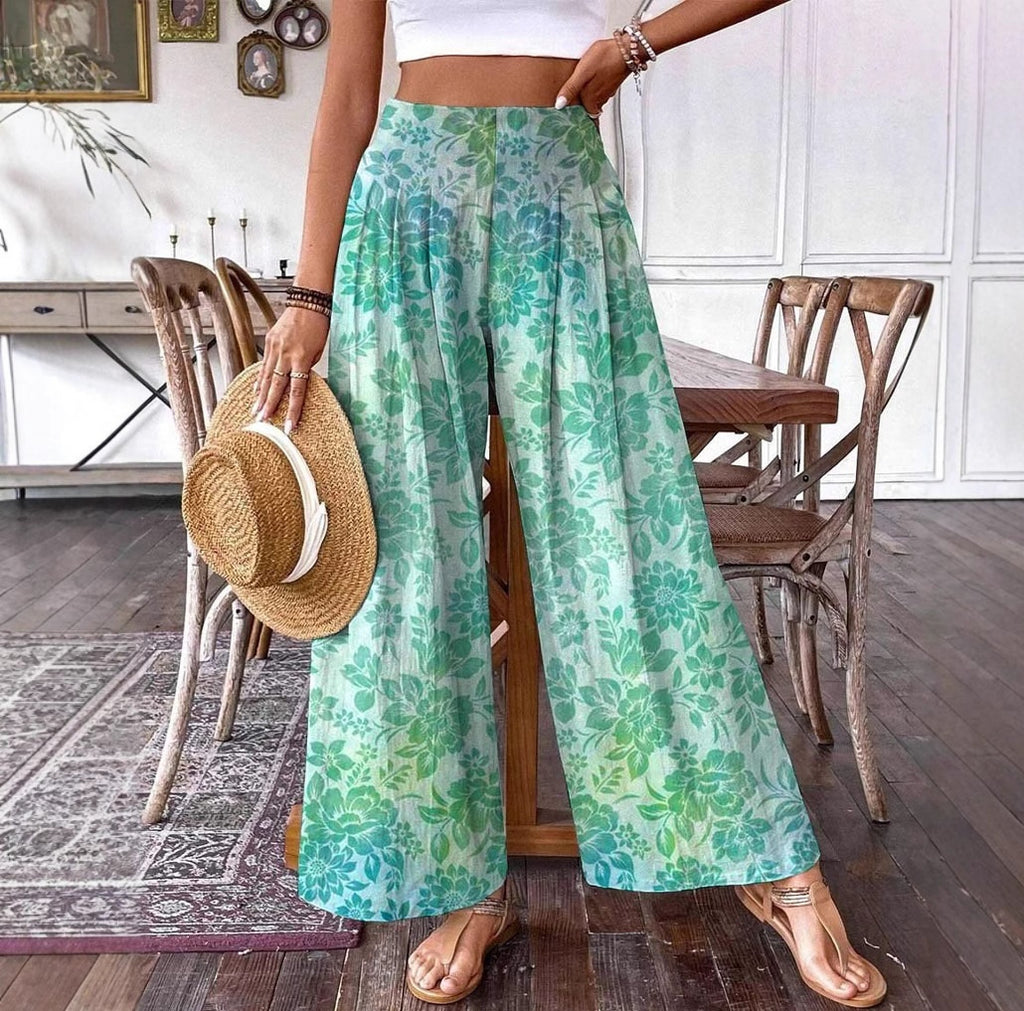 Womens Plus-Size Casual Wide-Leg Athletic Pants