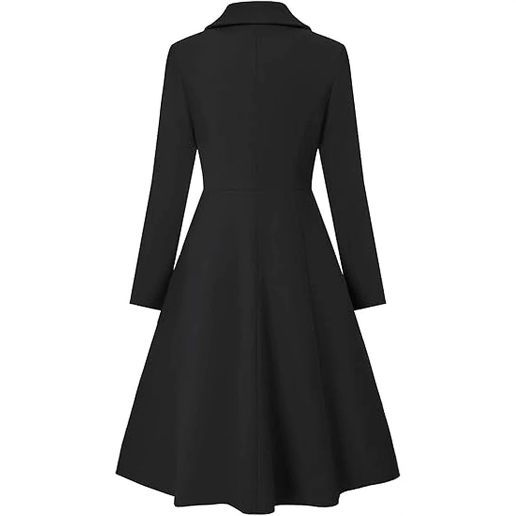 Women's Long Lapel Double Breasted Trench Coat