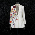 Elegant Womens Suit With 3D Floral Embroidery