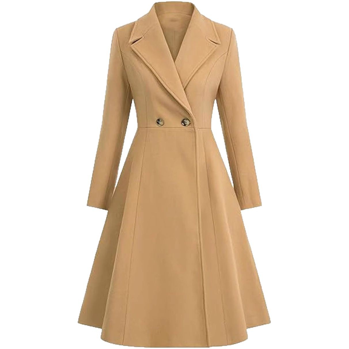 Women's Long Lapel Double Breasted Trench Coat