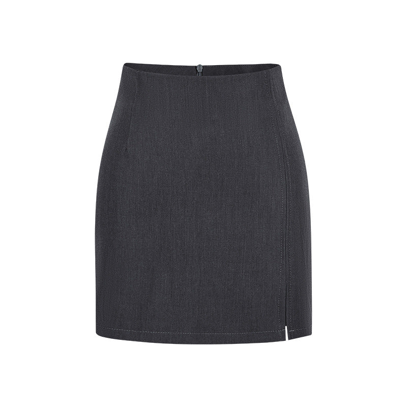 High-waisted Front-slit Versatile Form-fitting Stretchy Pencil Skirt