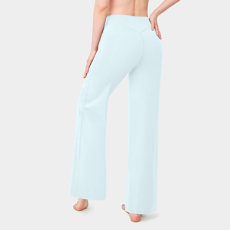 Loose Straight-leg Yoga Pants That Create A Slimming High-waisted Look
