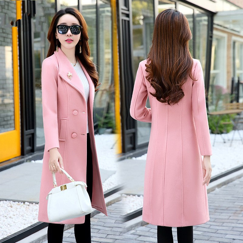 Wool Coat Loose Fit Slimming Design And Extra-thick For Added Warmth