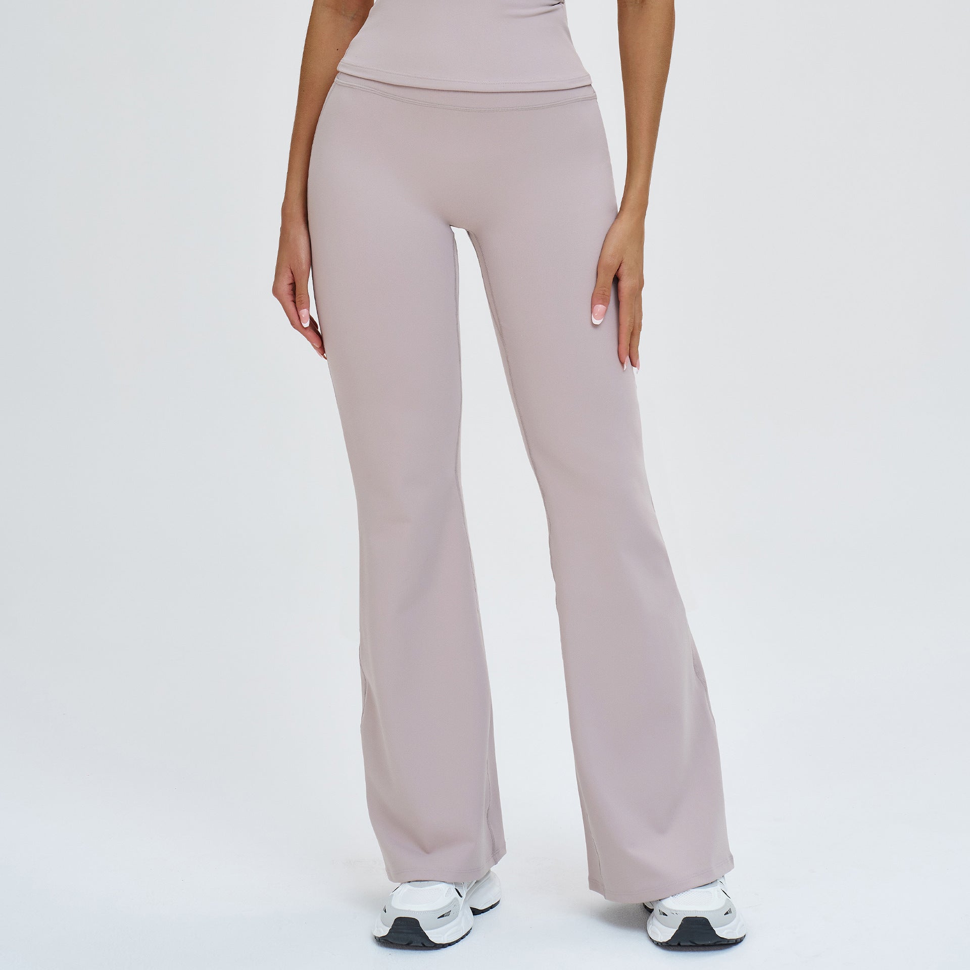 High-waisted Flared Pants With A Slightly Tapered Leg For A Slimming, Sporty Look For Women