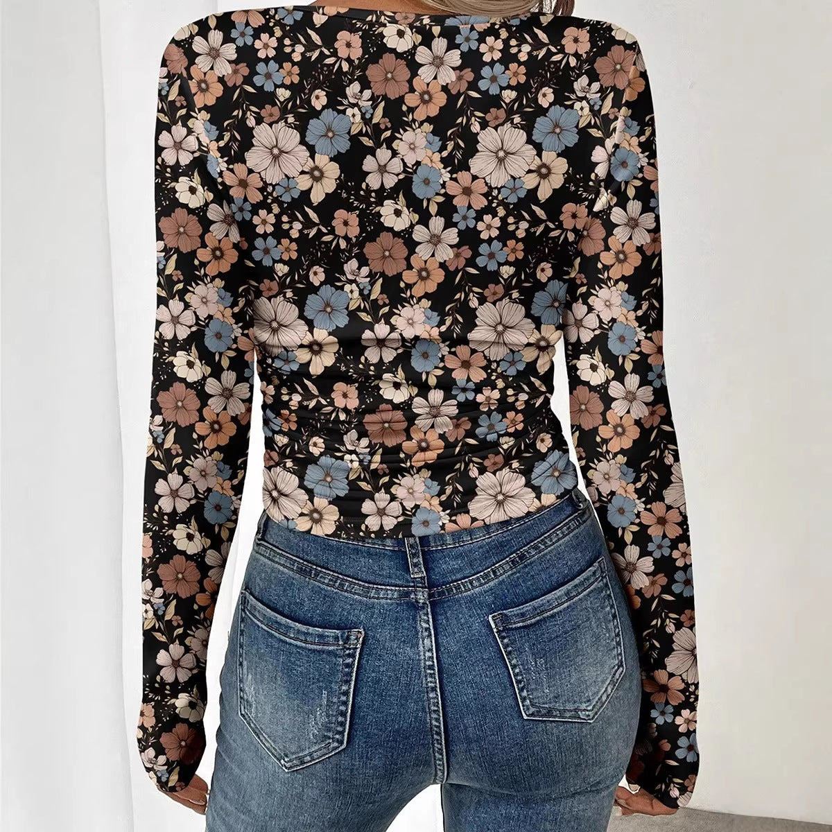 New Womens Pullover Crew-Neck Leopard-Print One-Piece Top