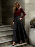 Elegant Solid-Color Skirt For Women