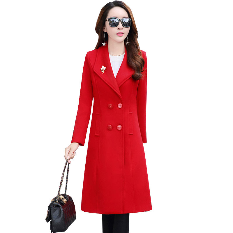 Wool Coat Loose Fit Slimming Design And Extra-thick For Added Warmth