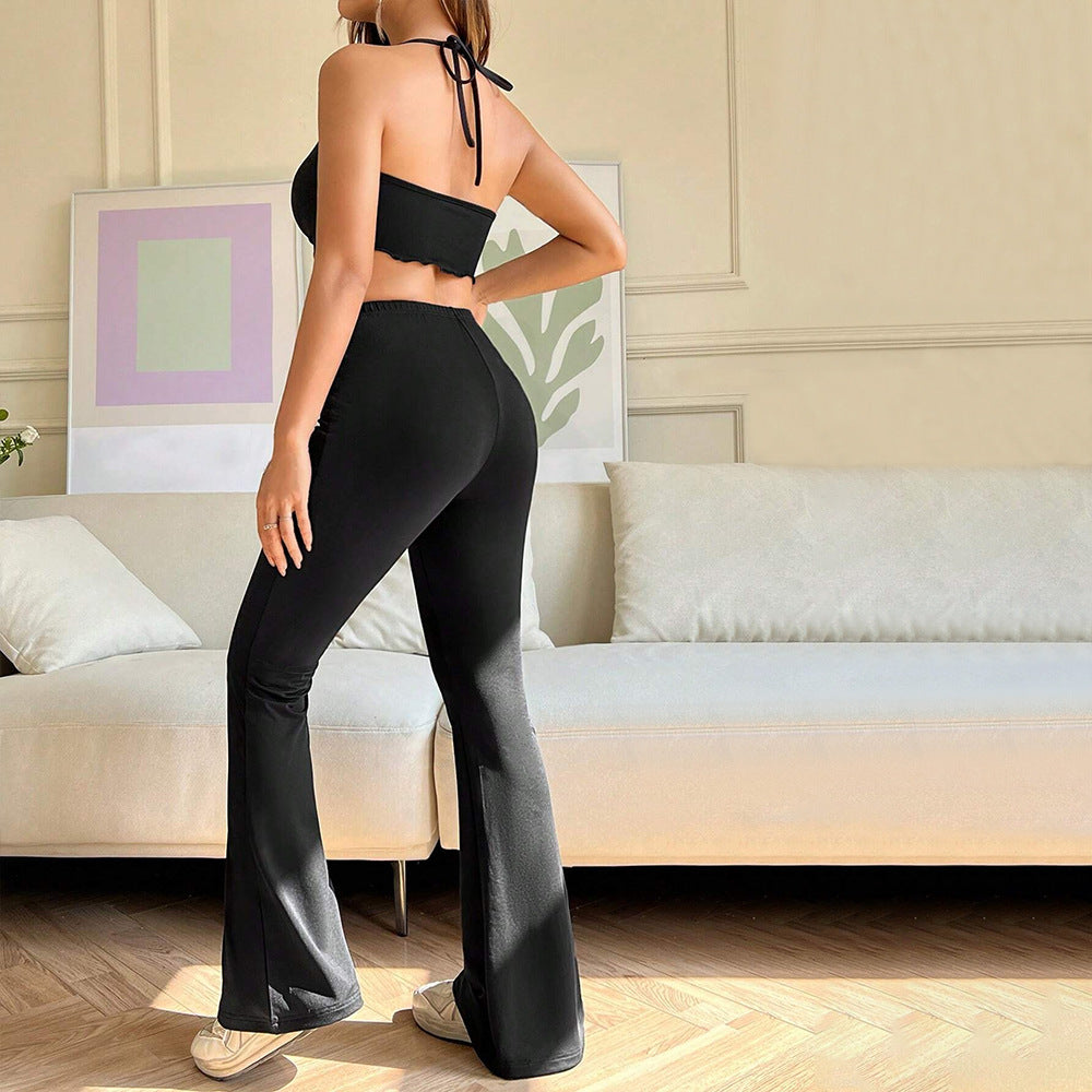 Stylish High-waisted Flared Pants