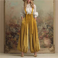 Stylish  Relaxed-fit Velvet Workwear Jumpsuit