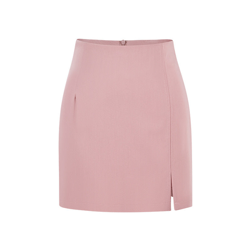 High-waisted Front-slit Versatile Form-fitting Stretchy Pencil Skirt