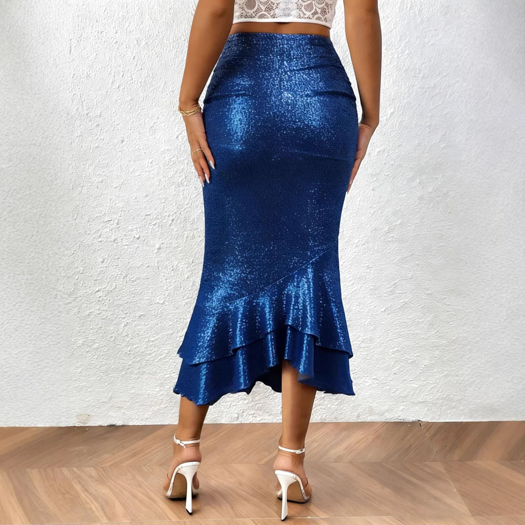 Womens Low-rise Shimmering Mermaid Skirt